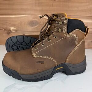 Carolina Brown Leather Aluminum Toe Work Boots EH CA1428 SR Women's Size 9.5 M